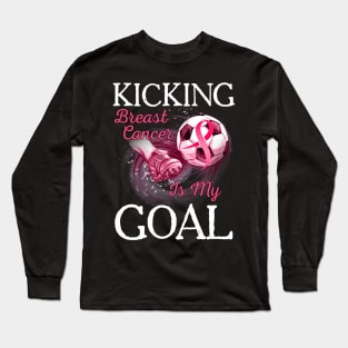 Breast Cancer Awareness Pink Ribbon Soccer Lovers Women Long Sleeve T-Shirt